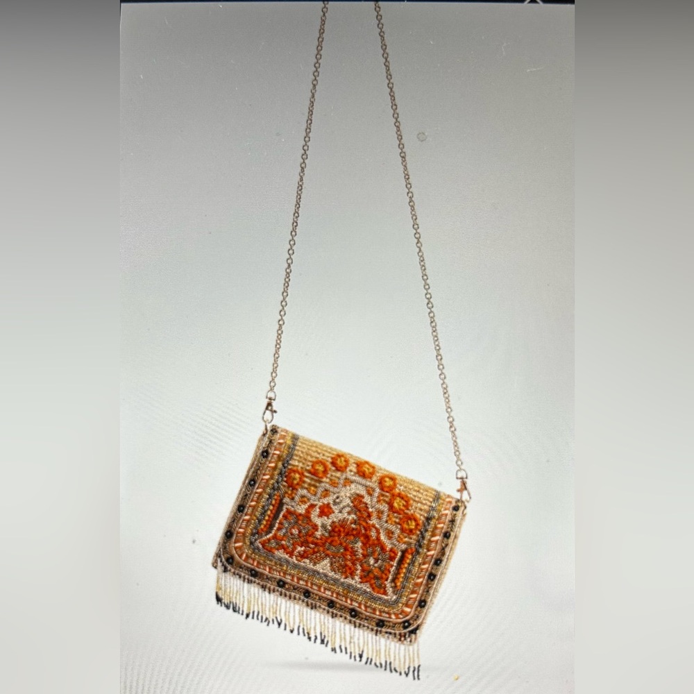 Gold Flame Embellished Shoulder Bag - Picture 7 of 11